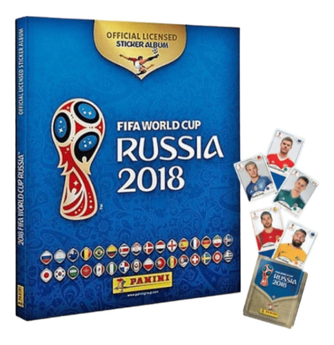 Álbum Tapa Dura + 50 Sobres Mundial Rusia 2018 Panini