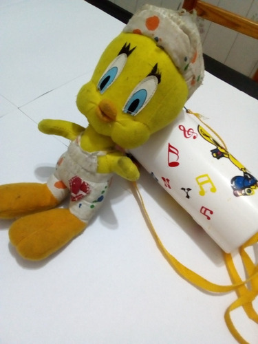 Muñeco Tweety Original Looney Tunes 1998 Y Vaso