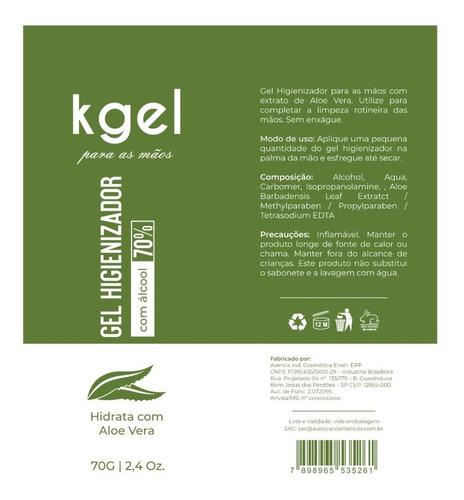 Álcool Gel 70% Antisséptico Higienizador - 5 Litros + Brinde