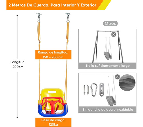 Columpio De Silla De Asiento Para Niños/bebés, Hamaca,3 En 1