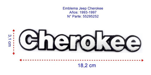 Emblema Jeep Cherokee Años: 1993-97. Original 