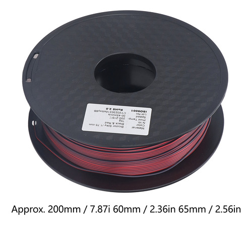 Consumível De Filamento Pla Para Impressão 3d 1,75 Mm, Preto