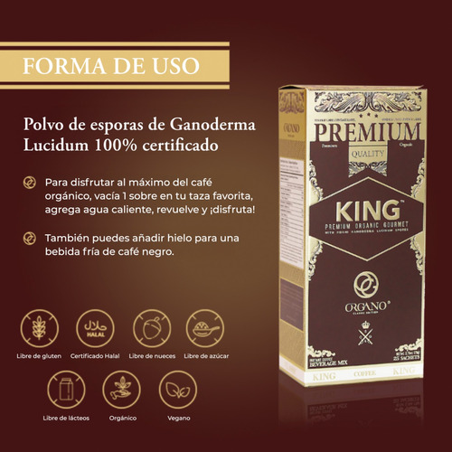 Organo | Café Latte 20u + Café King 25u | Hongo Adaptógeno