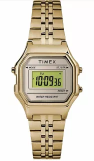 Reloj Timex Dama Tw2t48400 Dorado Vintage Digital