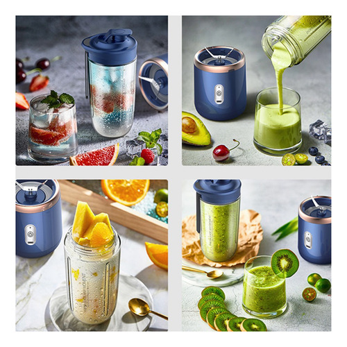 . Juicer Mini Blue Mini Batidora Personal Doble Licuadora
