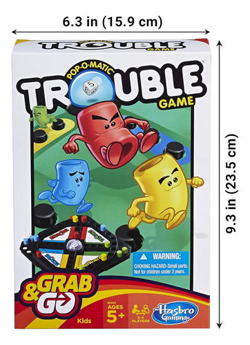 Jogo Hasbro Gaming Pop-o-matic Trouble Grab & Go (viagem ...