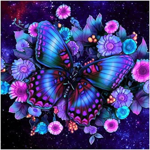 Pintura Por Diamantes Kit Completo Mariposa  35x35 Cm