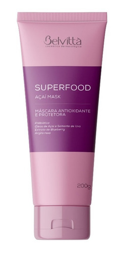 Superfood Açaí Mask 200g Belvittà - Antioxidante, Hidratante