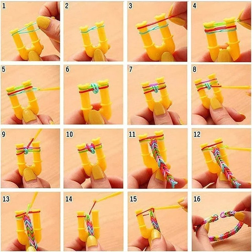 Kit Para Hacer Pulseras De Elástico 23 Colores 1500+ Uds