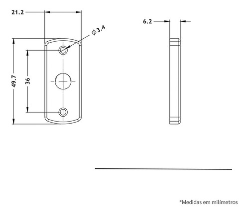 Fechadura Tetra Stam 1003 Auxiliar Estreita Com 4 Chaves