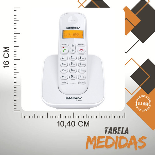 Kit Telefone Ts 3110 Intelbras E 2 Extensão Data Hora Alarme