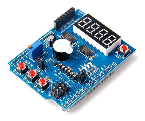 Board Shield Multi Funcion 74hc595 Zumbador Botones Arduino