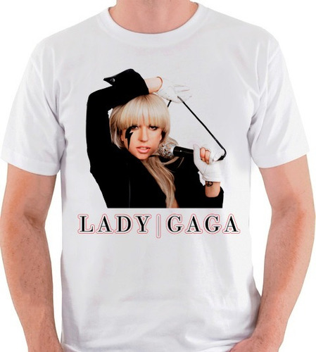 Camiseta Lady Gaga Cinza Branca Camisa Blusa