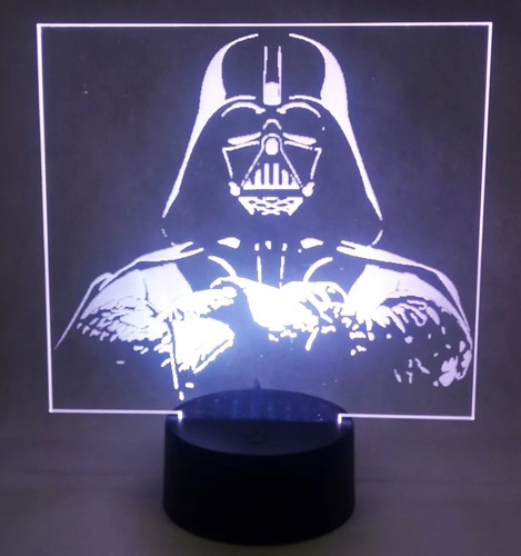 Lampara 3d Led Dark Vader Star Wars Illusion 7 Colores 