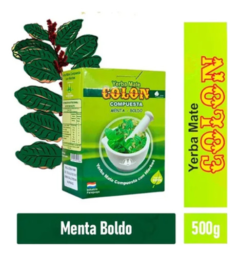 Yerba Mate Colon Menta Boldo 500g Pack 5 Unidades