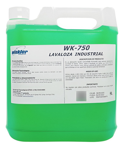 Lavaloza Concentrado Winkler Wk-750 5 Litros