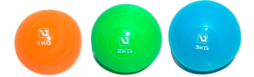 Kit Com 3 Mini Bolas Execícios Pilates Soft Ball 1kg 2kg 3kg