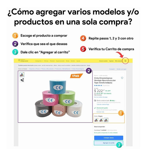 Imagen 5 de 5 de Cinta Kinesiológicas Vendaje Neuromuscular Tape 5mx5cm(4pzs)