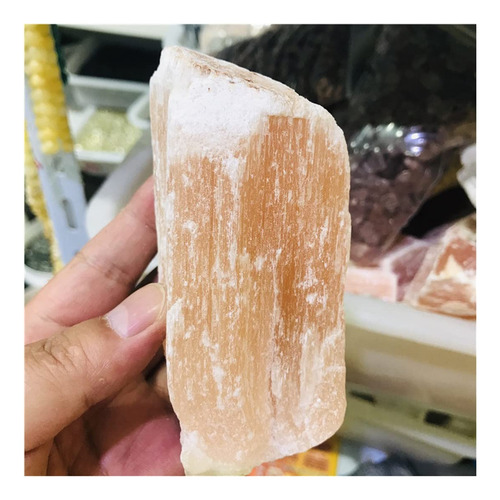 Piedra Cristal Yeso Amarillo Natural Muestra Presenta Tamaño