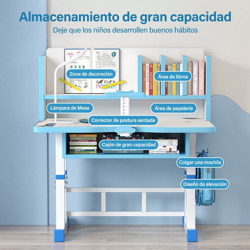 Lazydot Juego De Escritorio Y Silla Para Niños, Para El Hogar Los Niños Con Cajón Pour Enfants,escritorio De Estudio Para Niños De Altura Ajustable Escritorio De Lectura Ergonómico Con Cajón