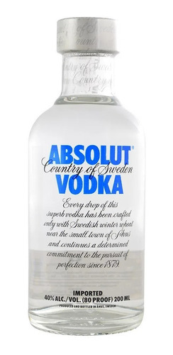 Vodka Absolut Bot 200ml Estampillado