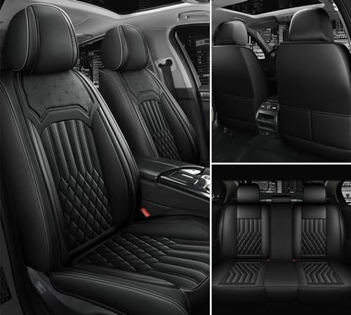 Tiandu Universal Car Seat Covers Full Set, Leather Waterproo