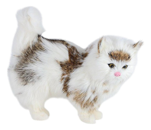 Simulación Gato Estatuilla Gato Felpa Juguete Lindo Marrón