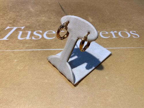 Par De Aros Criollos En Oro 10 Klt, 1,5 Cm Torneados. Tuset