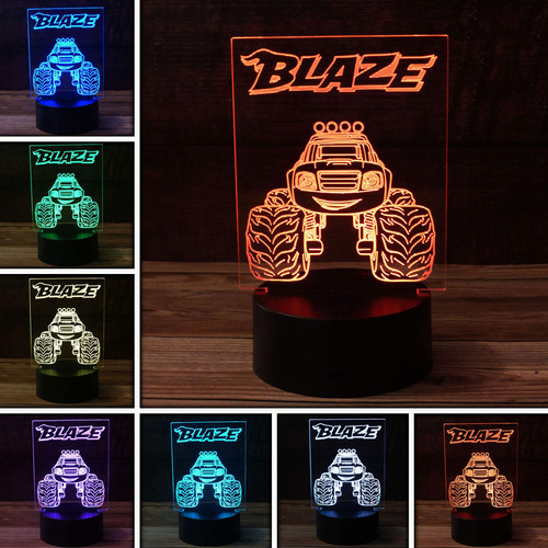 Luz Escritorio 3d Blaze Base Lampara Led 7 Color Usb Bateria