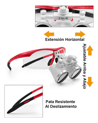 Lupa Quirúrjica Con Maletín Portátil Con Luz Led 3.5x 420mm