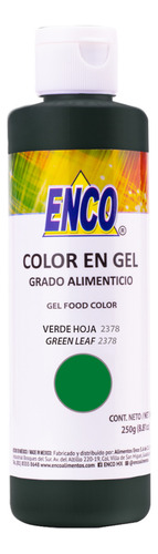 Color Gel Verde Hoja  250 Grs. Enco 2378-250