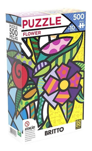 Puzzle 500 Peças Flower Romero Britto Grow