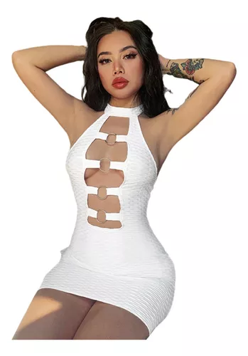 Megalópolis informal Si Vestido Blanco Corto Pegado Al Cuerpo | MercadoLibre 📦