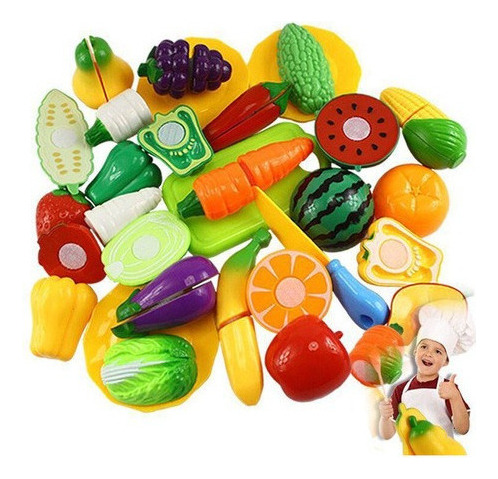 Juguete De Comida Para Niños, Frutas Y Verduras, Cortado Con