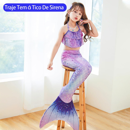 Conjunto De Traje De Baño Con Forma De Cola De Sirena Para N