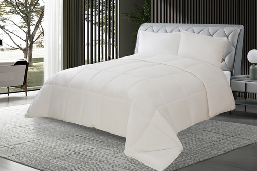 Acolchado Kavanagh Simil Plumón diseño liso color blanco de 230cm x 240cm