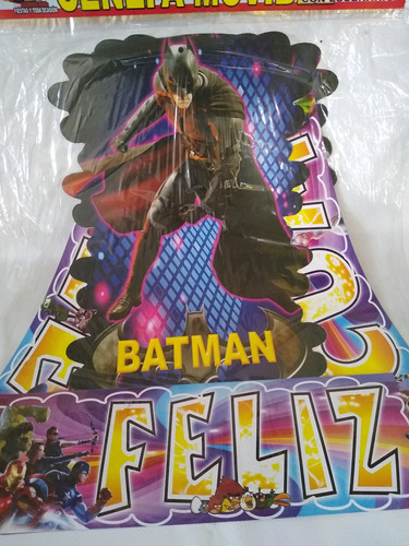 Kit Adornos Mantel Bandas Dulceros Vela Pastel Fiesta Batman