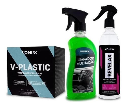 Vitrificador Automotivo V-plastic Revelax Limpador Vonixx