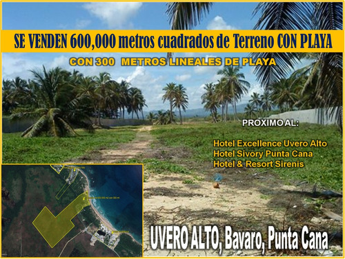 Se Venden 600,000 De Metros Cuadrados Con Playa En Uvero Alto, Con La Mejor Ubicacion, Us$125.00 X Mts.2