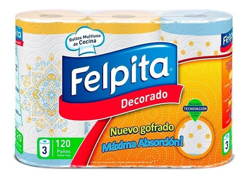 Rollo De Cocina Decorado Gofrado Felpita 3x40 Packx2