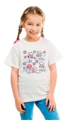 Polera De Niña Manga Corta Sublimada Aristogatos2