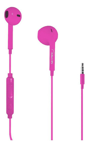 Auriculares Urban Style Manos Libres In-ear Con Cable NETMAK NM-UR70 Color Rosa