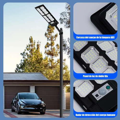 Sjrohe lampara solar exterior 1000w,luminaria led panel solar ,iluminacion exterior Luz Led Solar focos solares Con Mando A Distancia Y Sensor Movimiento, cubierta,garaje,pasillo,patio,jardín,porche