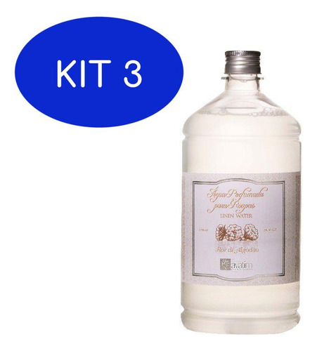 Kit 3 Água Perfumada Para Roupas Flor De Algodão 1100 Ml