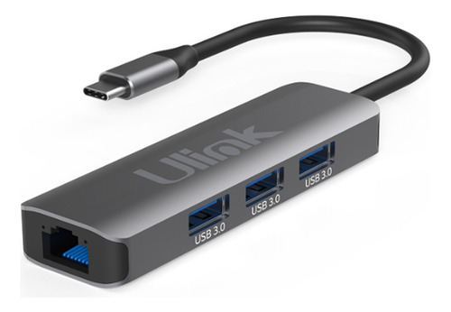 Adaptador Usb-c A Rj45 (lan) Con 3 Puertos Usb 3.0 Hub