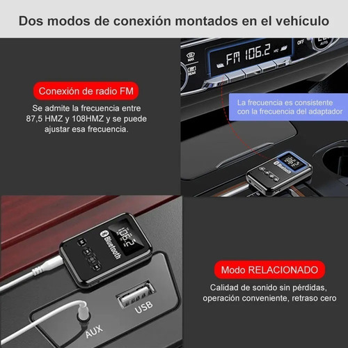 Transmisor/receptor Bluetooth 5.0 Lcd For Pc, Tv, Bocina