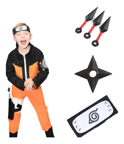 Disfraz De Naruto Con Accesorios Para Niños Halloween 