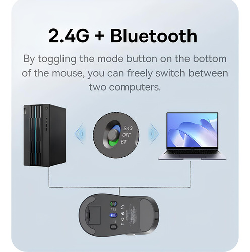 Mouse Sem Fio Baseus Bluetooth 4000dpi Longa Espera Recarreg Cinza