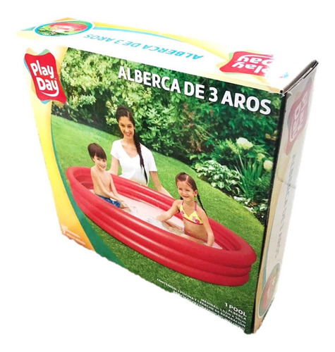 Alberca Inflable Play Day 3 Aros 1.52m X 30cm 1 Rojo