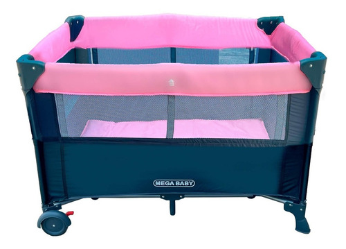 Imagen 1 de 6 de Practicuna Colecho Bebés Mega Baby Geminis Doble Altura Color Rosa